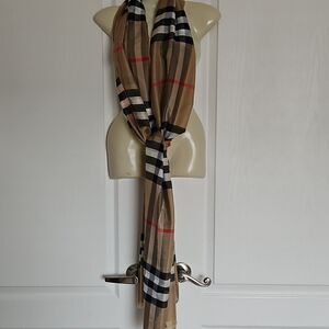 Unbranded Women's Fringe Tartan Scarf Beige & Black